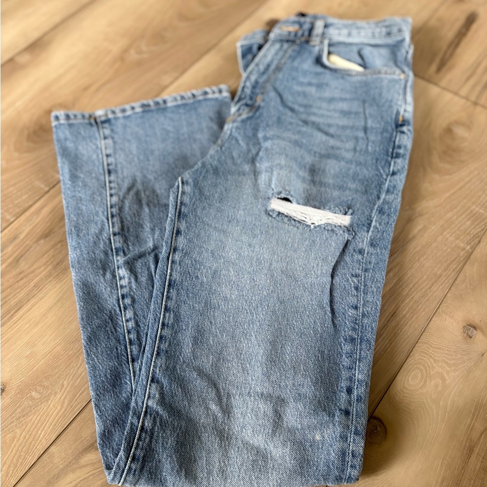 BDG Light Blue Distressed Flare Jeans